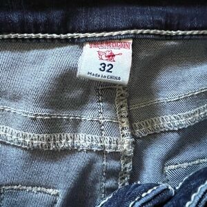 True Religion Women's Dark and Light Blue Jeans